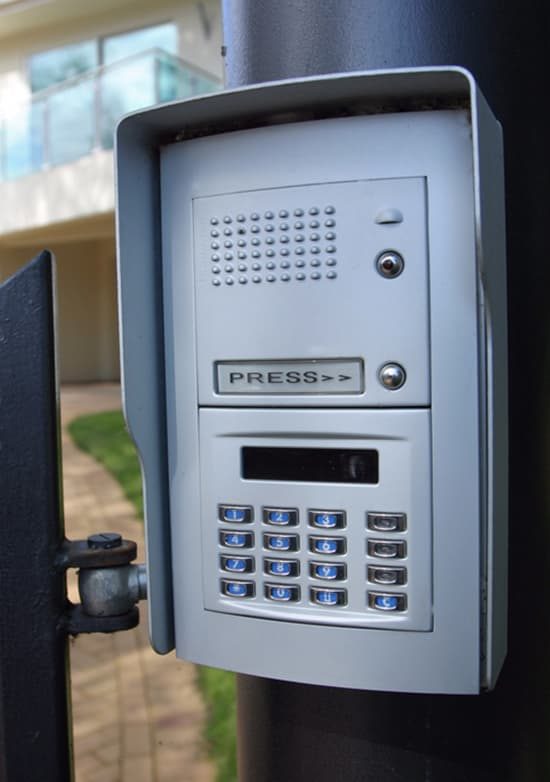 Intercom installed on post — Locksmith in Central Tablelands and Central West Regions